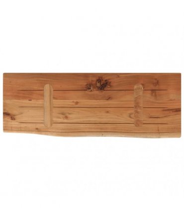vidaXL Wall Shelf 80x30x3.8 cm Rectangular Solid Wood Acacia Live Edge — Colour: natural, Size: 80 x 30 x 3.8 cm