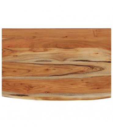 vidaXL Wall Shelf 50x30x3.8 cm Rectangular Solid Wood Acacia Live Edge — Colour: natural, Size: 50 x 30 x 3.8 cm