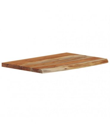 vidaXL Wall Shelf 50x30x3.8 cm Rectangular Solid Wood Acacia Live Edge — Colour: natural, Size: 50 x 30 x 3.8 cm