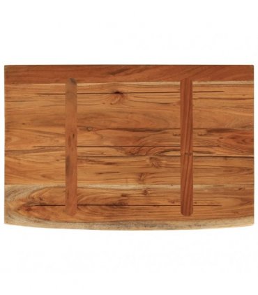 vidaXL Wall Shelf 50x30x3.8 cm Rectangular Solid Wood Acacia Live Edge — Colour: natural, Size: 50 x 30 x 3.8 cm