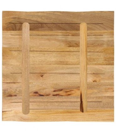 vidaXL Table Top Live Edge 40x40x3.8 cm Solid Wood Rough Mango — Colour: rough mango wood(natural), Size: 40 x 40 cm