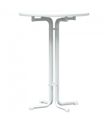 vidaXL Bar Table White Ø80x110 cm Engineered Wood and Steel — Size: 80 x 110 cm