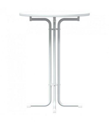 vidaXL Bar Table White Ø80x110 cm Engineered Wood and Steel — Size: 80 x 110 cm