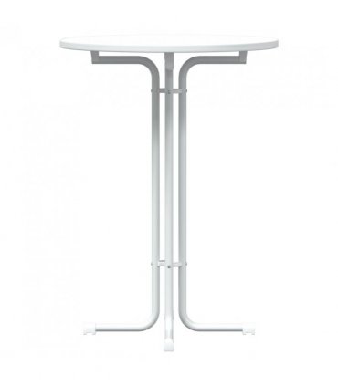 vidaXL Bar Table White Ø80x110 cm Engineered Wood and Steel — Size: 80 x 110 cm