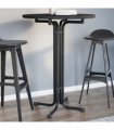 vidaXL Bar Table Black Ø80x110 cm Engineered Wood and Steel — Size: 80 x 110 cm