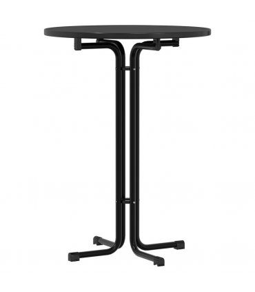 vidaXL Bar Table Black Ø80x110 cm Engineered Wood and Steel — Size: 80 x 110 cm
