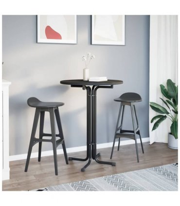 vidaXL Bar Table Black Ø80x110 cm Engineered Wood and Steel — Size: 80 x 110 cm