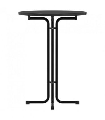 vidaXL Bar Table Black Ø80x110 cm Engineered Wood and Steel — Size: 80 x 110 cm