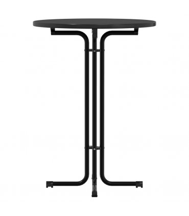 vidaXL Bar Table Black Ø80x110 cm Engineered Wood and Steel — Size: 80 x 110 cm