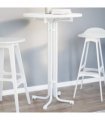 vidaXL Bar Table White Ø70x110 cm Engineered Wood and Steel — Size: 70 x 110 cm