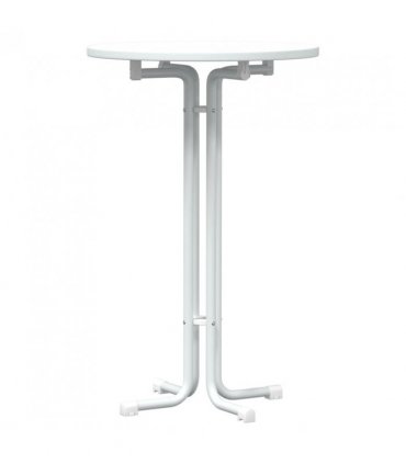 vidaXL Bar Table White Ø70x110 cm Engineered Wood and Steel — Size: 70 x 110 cm