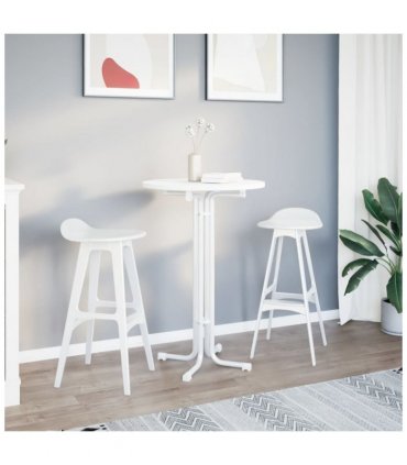 vidaXL Bar Table White Ø70x110 cm Engineered Wood and Steel — Size: 70 x 110 cm