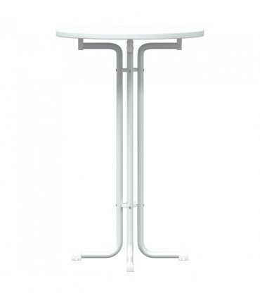 vidaXL Bar Table White Ø70x110 cm Engineered Wood and Steel — Size: 70 x 110 cm