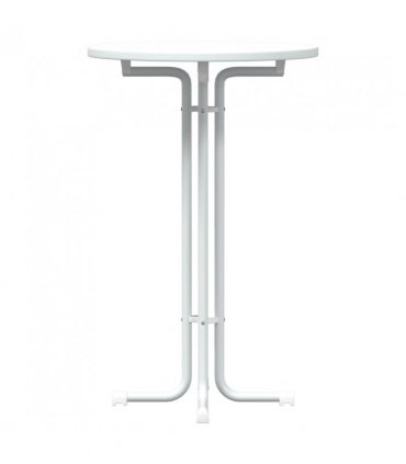 vidaXL Bar Table White Ø70x110 cm Engineered Wood and Steel — Size: 70 x 110 cm