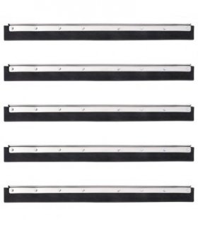 vidaXL Floor Squeegee Heads 5 pcs 60.5x2x5 cm Steel and Rubber — Size: 60.5 x 2 x 5 cm