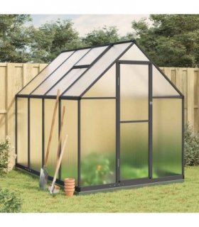 vidaXL Greenhouse with Base Frame Anthracite 224x169x202 cm Aluminium — Size: 224 x 169 x 202 cm