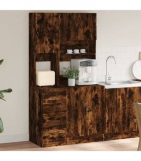 vidaXL Kitchen Cabinet Smoked Oak 95x50x180 cm Engineered Wood