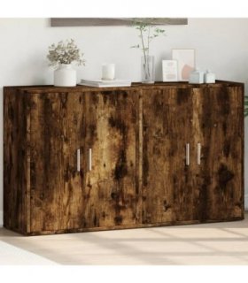 vidaXL Sideboards 2 pcs Smoked Oak 60x31x70 cm Engineered Wood