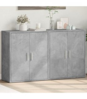 vidaXL Sideboards 2 pcs Concrete Grey 60x31x70 cm Engineered Wood