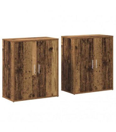 vidaXL Sideboard 2 pcs Old Wood 60 x 31 x 70 cm Engineered Wood