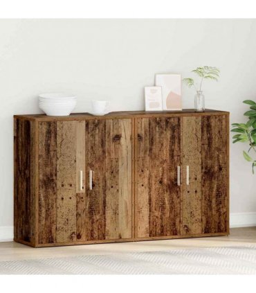 vidaXL Sideboard 2 pcs Old Wood 60 x 31 x 70 cm Engineered Wood