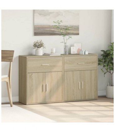 vidaXL Sideboards 2 pcs Sonoma Oak 60x31x70 cm Engineered Wood — V0671983057