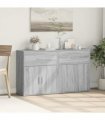 vidaXL Sideboards 2 pcs Grey Sonoma 60x31x70 cm Engineered Wood — V0671983058