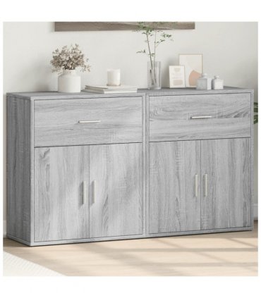 vidaXL Sideboards 2 pcs Grey Sonoma 60x31x70 cm Engineered Wood — V0671983058