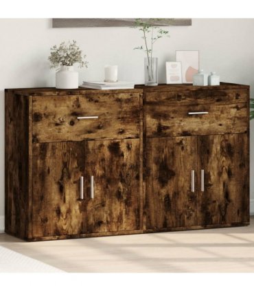 vidaXL Sideboards 2 pcs Smoked Oak 60x31x70 cm Engineered Wood — V0671983060