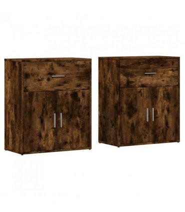vidaXL Sideboards 2 pcs Smoked Oak 60x31x70 cm Engineered Wood — V0671983060