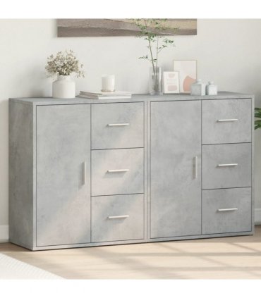 vidaXL Sideboards 2 pcs Concrete Grey 60x31x70 cm Engineered Wood — V0671983062