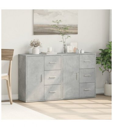 vidaXL Sideboards 2 pcs Concrete Grey 60x31x70 cm Engineered Wood — V0671983062