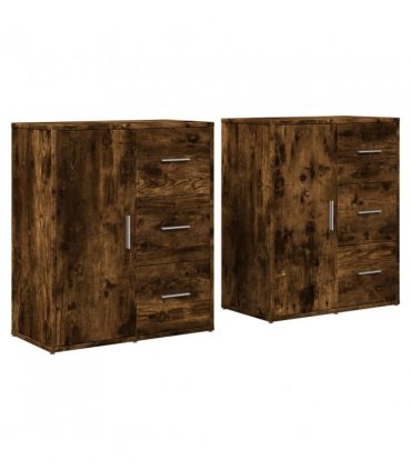 vidaXL Sideboards 2 pcs Smoked Oak 60x31x70 cm Engineered Wood — V0671983063