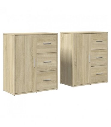 vidaXL Sideboards 2 pcs Sonoma Oak 60x31x70 cm Engineered Wood — V0671983064