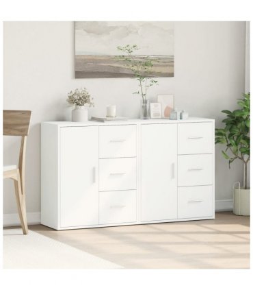 vidaXL Sideboards 2 pcs White 60x31x70 cm Engineered Wood — V0671983065