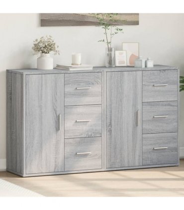 vidaXL Sideboards 2 pcs Grey Sonoma 60x31x70 cm Engineered Wood — V0671983066