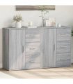 vidaXL Sideboards 2 pcs Grey Sonoma 60x31x70 cm Engineered Wood — V0671983066