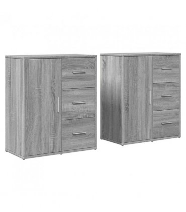 vidaXL Sideboards 2 pcs Grey Sonoma 60x31x70 cm Engineered Wood — V0671983066