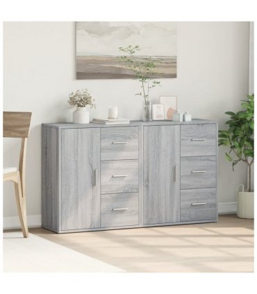 vidaXL Sideboards 2 pcs Grey Sonoma 60x31x70 cm Engineered Wood — V0671983066