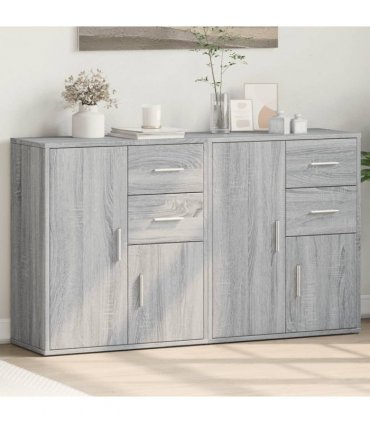 vidaXL Sideboards 2 pcs Grey Sonoma 60x31x70 cm Engineered Wood — V0671983068