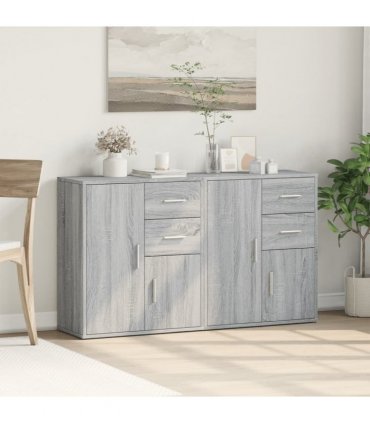 vidaXL Sideboards 2 pcs Grey Sonoma 60x31x70 cm Engineered Wood — V0671983068