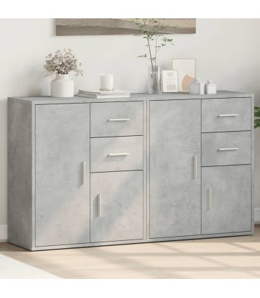 vidaXL Sideboards 2 pcs Concrete Grey 60x31x70 cm Engineered Wood — V0671983069