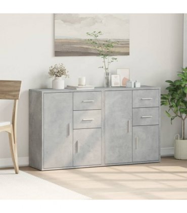 vidaXL Sideboards 2 pcs Concrete Grey 60x31x70 cm Engineered Wood — V0671983069