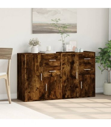 vidaXL Sideboards 2 pcs Smoked Oak 60x31x70 cm Engineered Wood — V0671983072