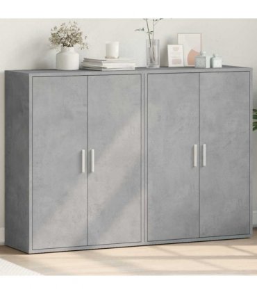 vidaXL Sideboards 2 pcs Concrete Grey 60x31x84 cm Engineered Wood