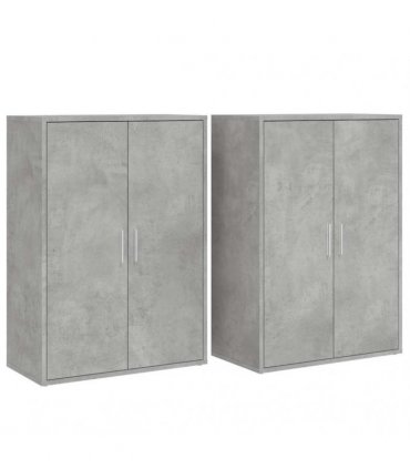 vidaXL Sideboards 2 pcs Concrete Grey 60x31x84 cm Engineered Wood