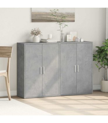 vidaXL Sideboards 2 pcs Concrete Grey 60x31x84 cm Engineered Wood
