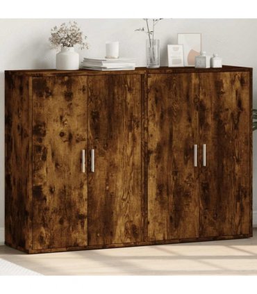 vidaXL Sideboards 2 pcs Smoked Oak 60x31x84 cm Engineered Wood