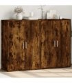 vidaXL Sideboards 2 pcs Smoked Oak 60x31x84 cm Engineered Wood