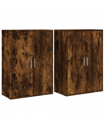 vidaXL Sideboards 2 pcs Smoked Oak 60x31x84 cm Engineered Wood